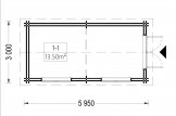 Gartenhaus aus Holz STRONGHOLD (44 mm), 3x6 m, 18 m² specification 1