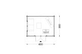 Gartenhaus aus Holz RENNES (34 mm) 4x3 m, 12 m² specification 1