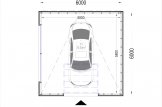 Holzgarage mit Flachdach STELA F (Elementbauweise), 6x6 m, 36 m² specification 1