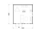 Gartenhaus aus Holz WISSOUS (34 mm), 5x5 m, 25 m² specification 1