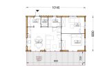 Blockbohlenhaus SELENE (Isoliert, 44 mm + Holzverschalung), 54 m² specification 1