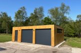 Doppelgarage aus Holz mit Flachdach SILVIA DUO F (34 mm + Holzverschalung), 6x6 m, 36 m² customer 2