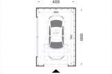 Holzgarage mit Flachdach STELA F (Elementbauweise), 4x6 m, 24 m² specification 1