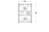 Blockbohlenhaus KARINA (34 mm + Holzverschalung), 46 m² specification 2