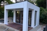 Gartensauna DELLA (34 mm + Holzverschalung), 4,6 x 2,6 m, 9,3 m² mit Terrasse 6,7 m² customer 3