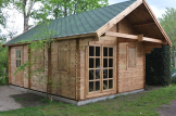 Blockbohlenhaus SCOOT (44 mm) 27 m² mit 10 m² Schlafboden customer 1