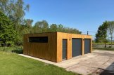 Doppelgarage aus Holz mit Flachdach SILVIA DUO F (34 mm + Holzverschalung), 6x6 m, 36 m² customer 3