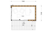 Gartenhaus aus Holz AMARA (Isoliert, 34 mm + Verschalung), 5x3 m, 13 m² specification 1