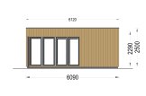 Gartenbüro PREMIUM (Isoliert, 34 mm + Holzverschalung), 6x4 m, 24 m² specification 2