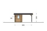 Carport aus Holz 3x6 m mit Schuppen (44 mm), 2x6 m specification 4