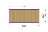 Gartenbüro PREMIUM (34 mm + Holzverschalung), 6x3 m, 18 m² specification 4