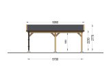 Carport aus Holz für 1 Auto CLASSIC, 5x5.7 m specification 3
