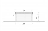 Blockbohlenhaus mit Flachdach und Terrasse HYMER (Isoliert, 44+44 mm), 42 m² + 10 m² specification 2