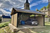 Carport aus Holz für 2 Autos mit L-förmiger Wand LUNA DUO, 6x6 m customer 2