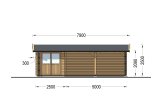 Carport aus Holz 4x5 m mit Schuppen (44 mm), 4x2.5 m specification 2