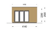 Gartenbüro PREMIUM S (Extra Isoliert, 34 mm + Holzverschalung), 4.1x2.4 m, 10 m² specification 2