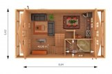 Blockbohlenhaus LANGON (120 mm) 108 m² mit extra Schneelast specification 1