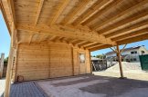 Doppelcarport aus Holz 5.5x6 m mit Schuppen (44 mm), 2x6 m customer 2