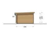 Carport aus Holz für 1 Auto mit Schuppen MODERN, 8x4 m specification 2