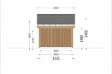 Carport aus Holz mit Seitenwand LUNA, 3.2x6 m specification 4