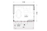 Gartenbüro PREMIUM (34 mm + Holzverschalung), 5x4 m, 18 m² specification 1