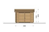 Holzgarage mit Flachdach MODERN S (44 mm), 3.6x5.4 m, 20 m² specification 2