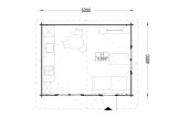Gartenhaus aus Holz DREUX (44 mm), 5x4 m, 20 m² specification 1