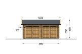 Doppelgarage aus Holz ALTERNATIVE (44 mm), 6x6 m, 36 m² specification 2