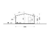 Holzgarage MULTI (44 mm) 4x6 m mit Doppelcarport 5.5x6 m specification 6