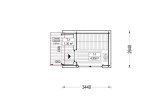 Gartensauna SERENE (34 mm + Holzverschalung), 3.3x2.5 m, 4.95 m² specification 1