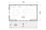 Gartenbüro PREMIUM (34 mm + Holzverschalung), 7x4 m, 25 m² specification 1