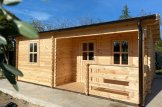 Gartenhaus aus Holz NANTES (44 mm), 6x4.7 m, 24 m² + 3.5 m² Terrasse customer 1