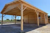 Doppelcarport aus Holz 5.5x6 m mit Schuppen (44 mm), 2x6 m customer 1