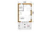 Kleines Holzhaus zum Wohnen ALINA RV (Isoliert, KfW55), 46 m² specification 1