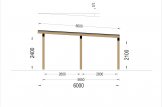 Carport aus Holz mit Seitenwand LUNA F, 3.2x6 m specification 3