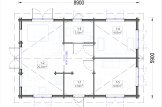 Blockbohlenhaus GRETA (44+44 mm) 54 m² specification 1