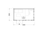 Gartenhaus aus Holz WISSOUS (44 mm), 5x3 m, 15 m² specification 1