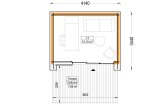 Gartenhaus aus Holz LAYLA (Isoliert, 34 mm + Verschalung), 4x3 m, 10 m² specification 1