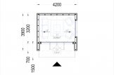 Gartenhaus aus Holz PIA (Isoliert, Elementbauweise), 4x3 m, 12 m² specification 1