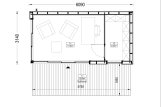 Gartenhaus aus Holz AMARA mit Schuppen (34 mm + Verschalung), 6x3 m, 15 m² specification 1