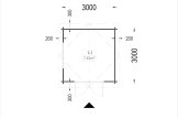 Gartenhaus aus Holz ADAM S (44 mm), 3x3 m, 9 m² specification 1