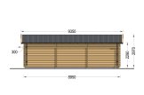 Dreifachgarage aus Holz TRIO (44 mm), 9x6 m, 54 m² specification 3