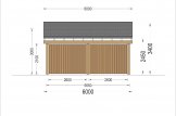 Carport aus Holz für 2 Autos mit L-förmiger Wand LUNA DUO, 6x6 m specification 4