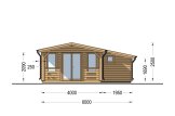 Blockbohlenhaus mit Terrasse ISLA (34 mm), 6x5 m, 18 m² + 7 m² specification 2