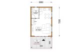 Blockbohlenhaus KARINA (Isoliert, 34 mm + Holzverschalung), 46 m² specification 1