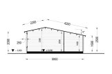 Blockbohlenhaus mit Terrasse ISLA (34 mm), 6x5 m, 18 m² + 7 m² specification 6