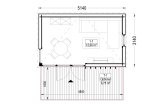 Gartenbüro PREMIUM (34 mm + Holzverschalung), 5x3 m, 13 m² specification 1