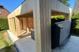 Gartenhaus als Büro Mit Terrasse PREMIUM (34 mm + Holzverschalung), 5x3 m, 15 m² + 9 m² customer 2