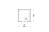 Gartenhaus aus Holz PETER (34 mm), 3x3 m, 9 m² specification 1