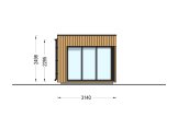 Gartenhaus aus Holz AMARA (Isoliert, 34 mm + Holzverschalung), 4x3 m, 10 m² specification 3